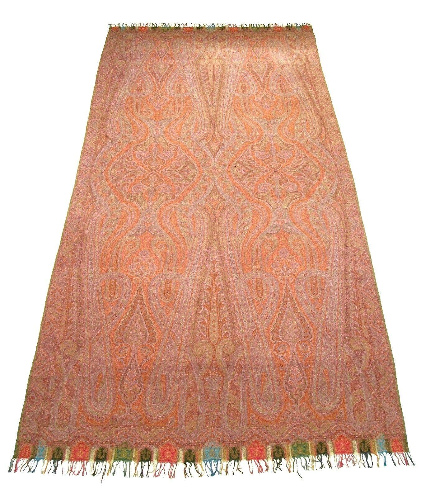 British Antique Victorian Paisley Shawl, Fine Weave, circa 1850's For Sale
