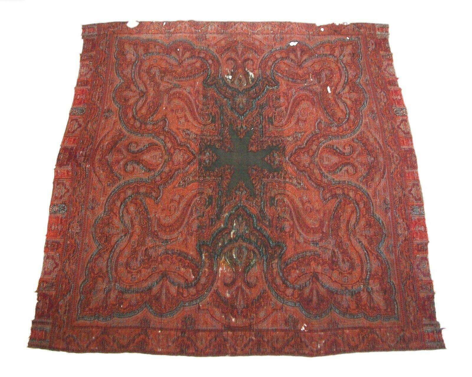 Antique Victorian Paisley Shawl, Fine Weave, Circa 1850's For Sale 4