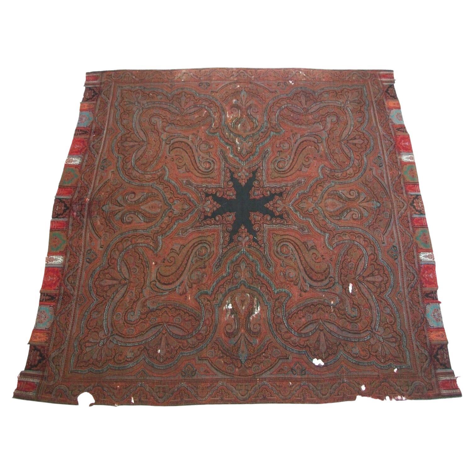 Antique Victorian Paisley Shawl, Fine Weave, Circa 1850's For Sale