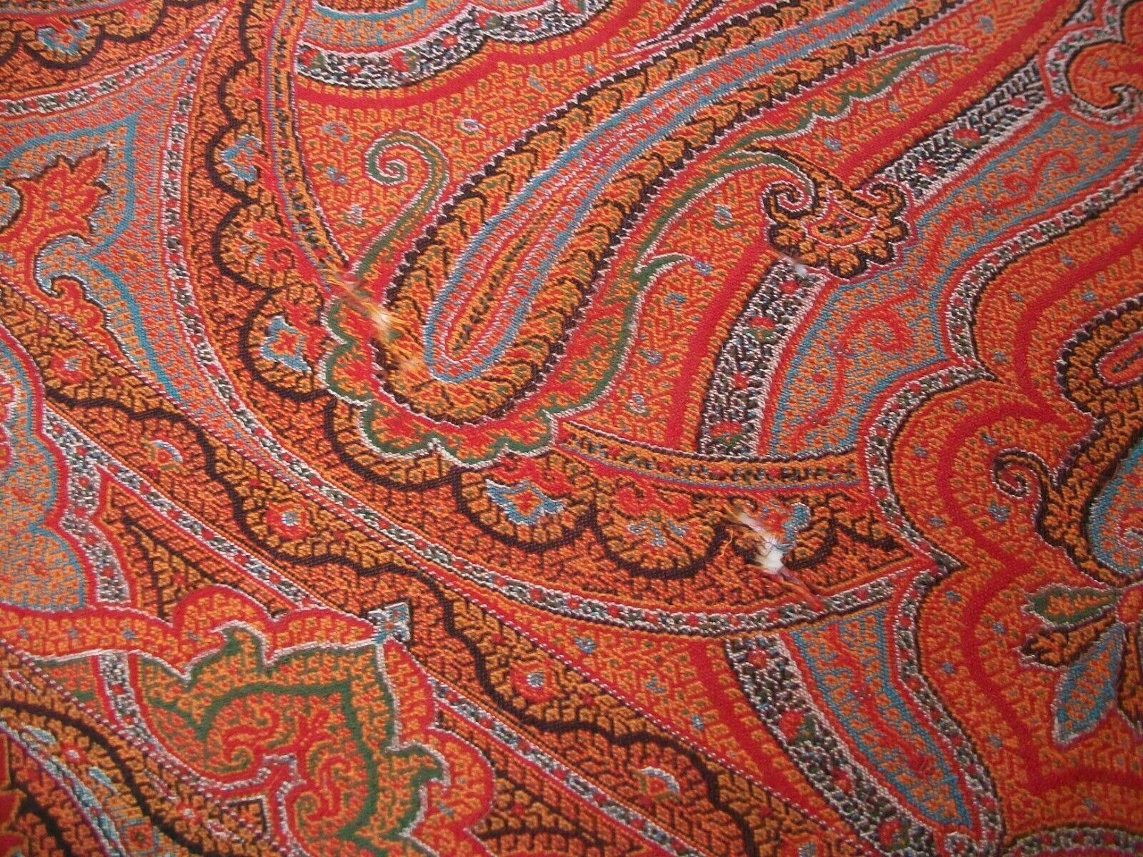 19th Century Antique Victorian Paisley Shawl, Fine Weave, Circa 1850's For Sale