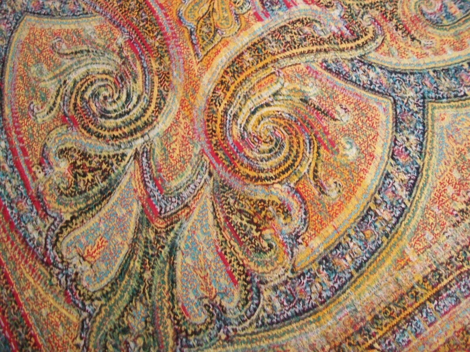 Antique Victorian Paisley Shawl, Fine Weave, Circa 1850's For Sale 4