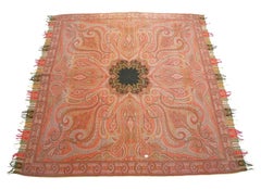 Antique Victorian Paisley Shawl, Fine Weave, Circa 1850's