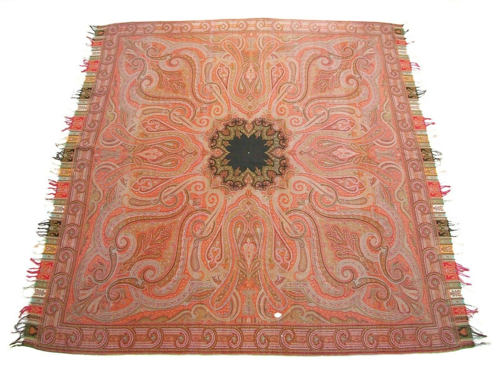 British Antique Victorian Paisley Shawl, Fine Weave, Circa 1850's For Sale