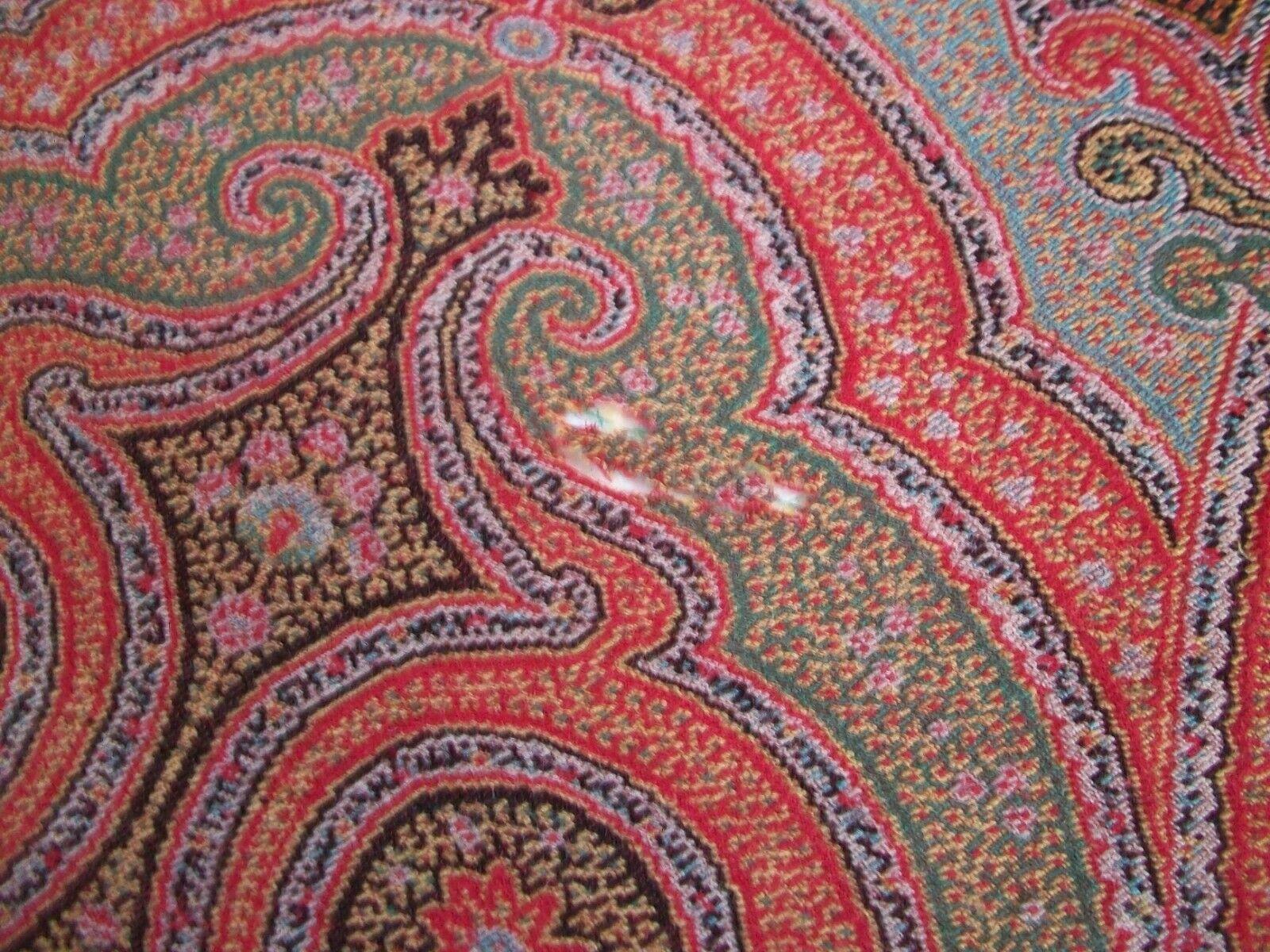 19th Century Antique Victorian Paisley Shawl, Fine Weave, Circa 1850's For Sale