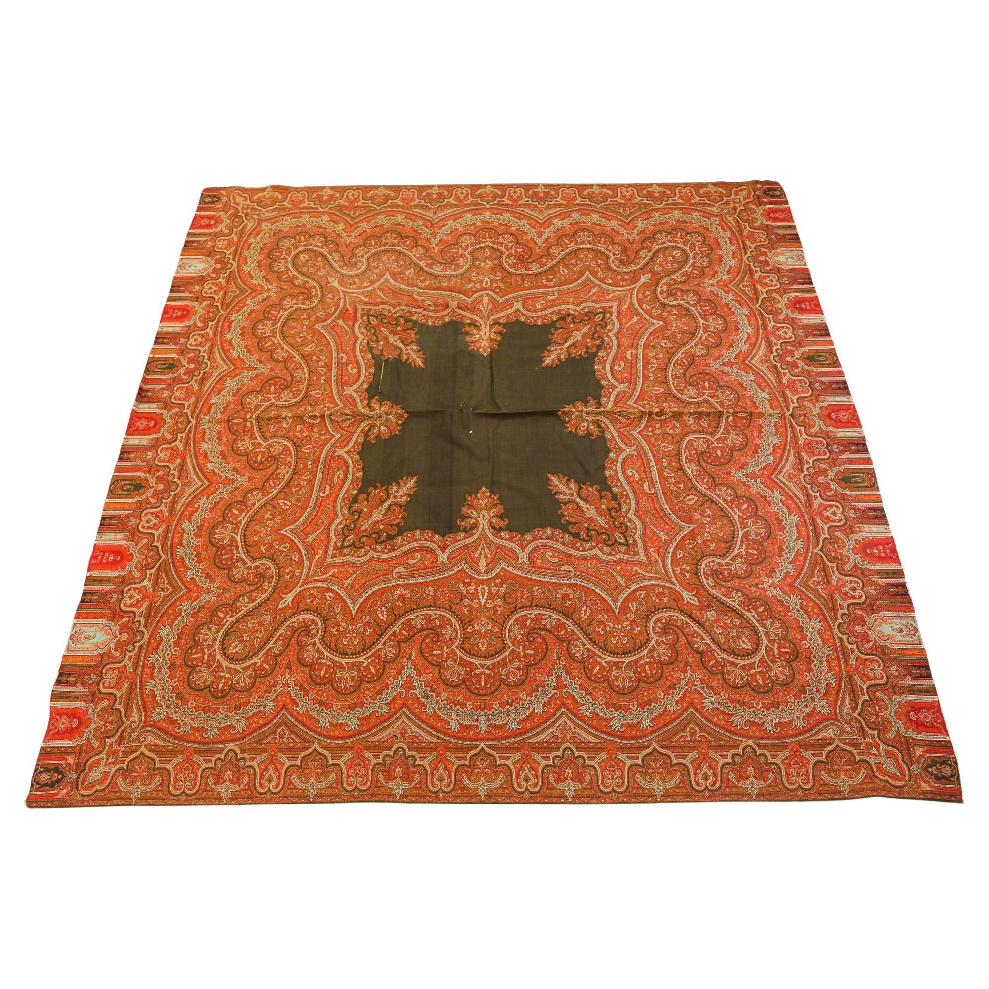 Antico Scialle Vittoriano Paisley Tessile Cashmere Scialle 19° C.