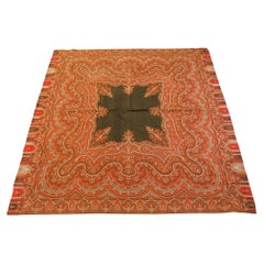 Antique Victorian Paisley Throw Textile Cashmere Shawl 19th C.