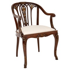 Antique Victorian Parcel-Gilt Armchair / Desk Chair