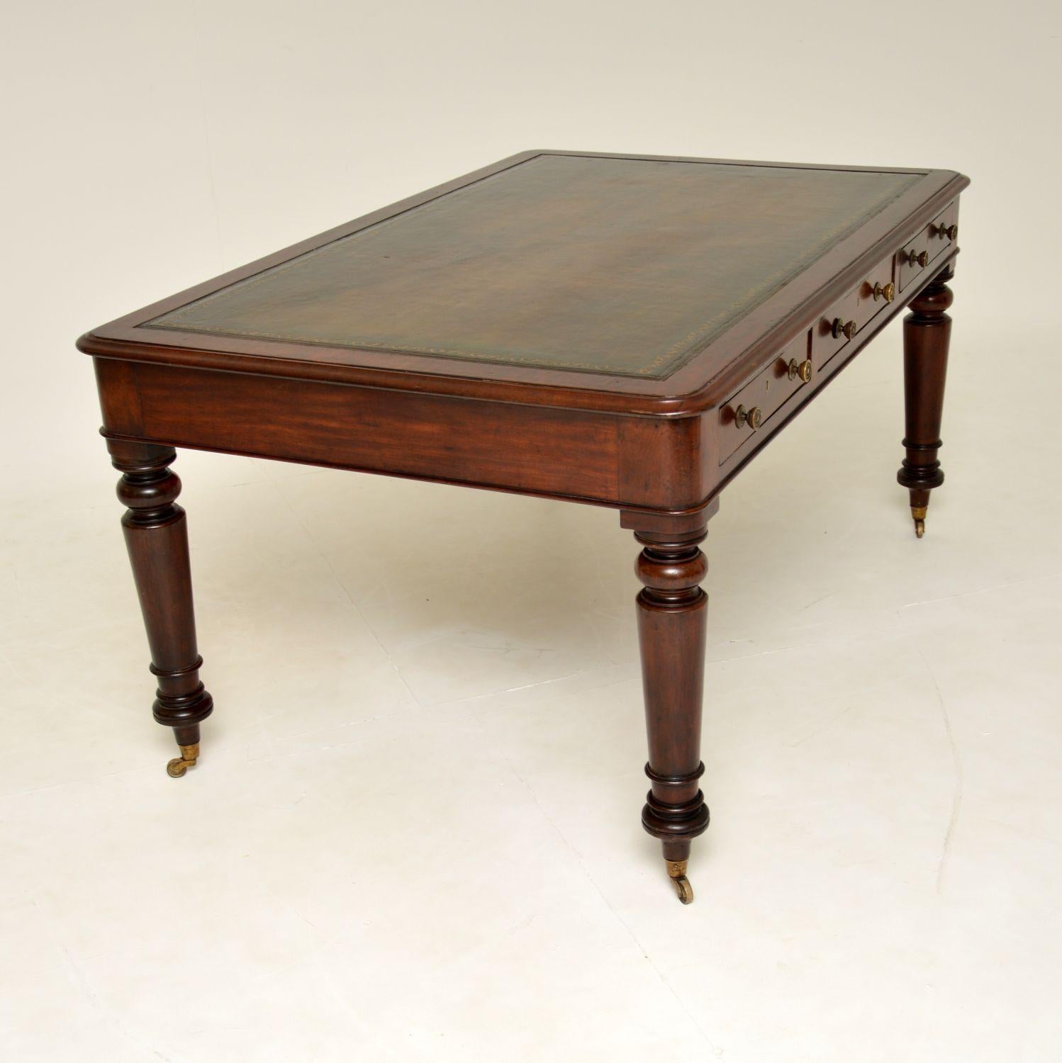 Antique Victorian Partners Desk / Writing Table 6