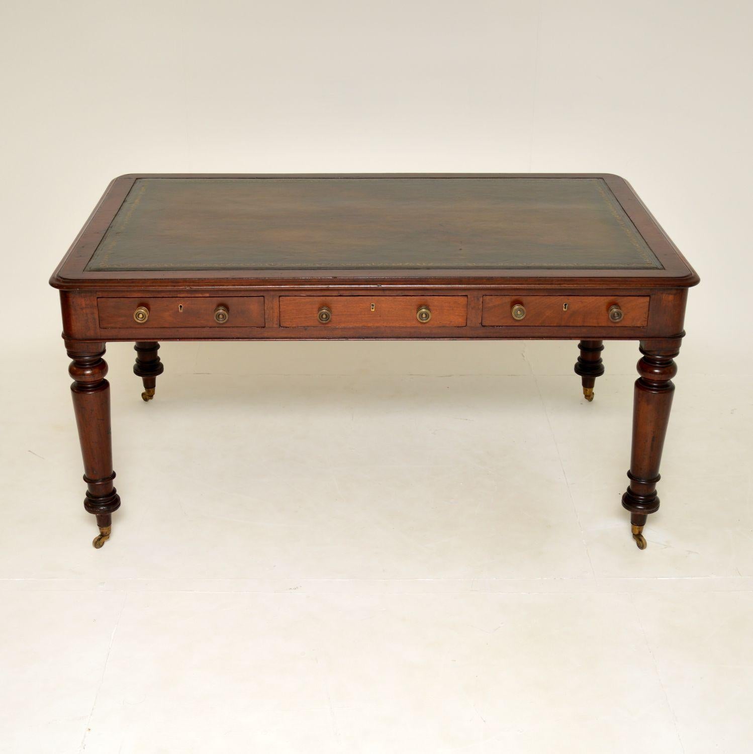 English Antique Victorian Partners Desk / Writing Table