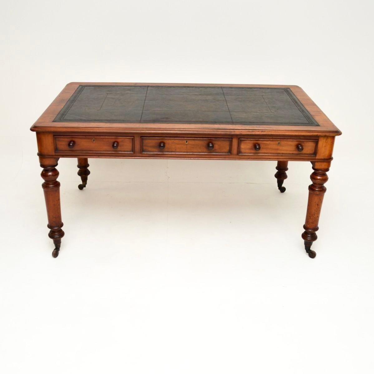 British Antique Victorian Partners Desk / Writing Table For Sale