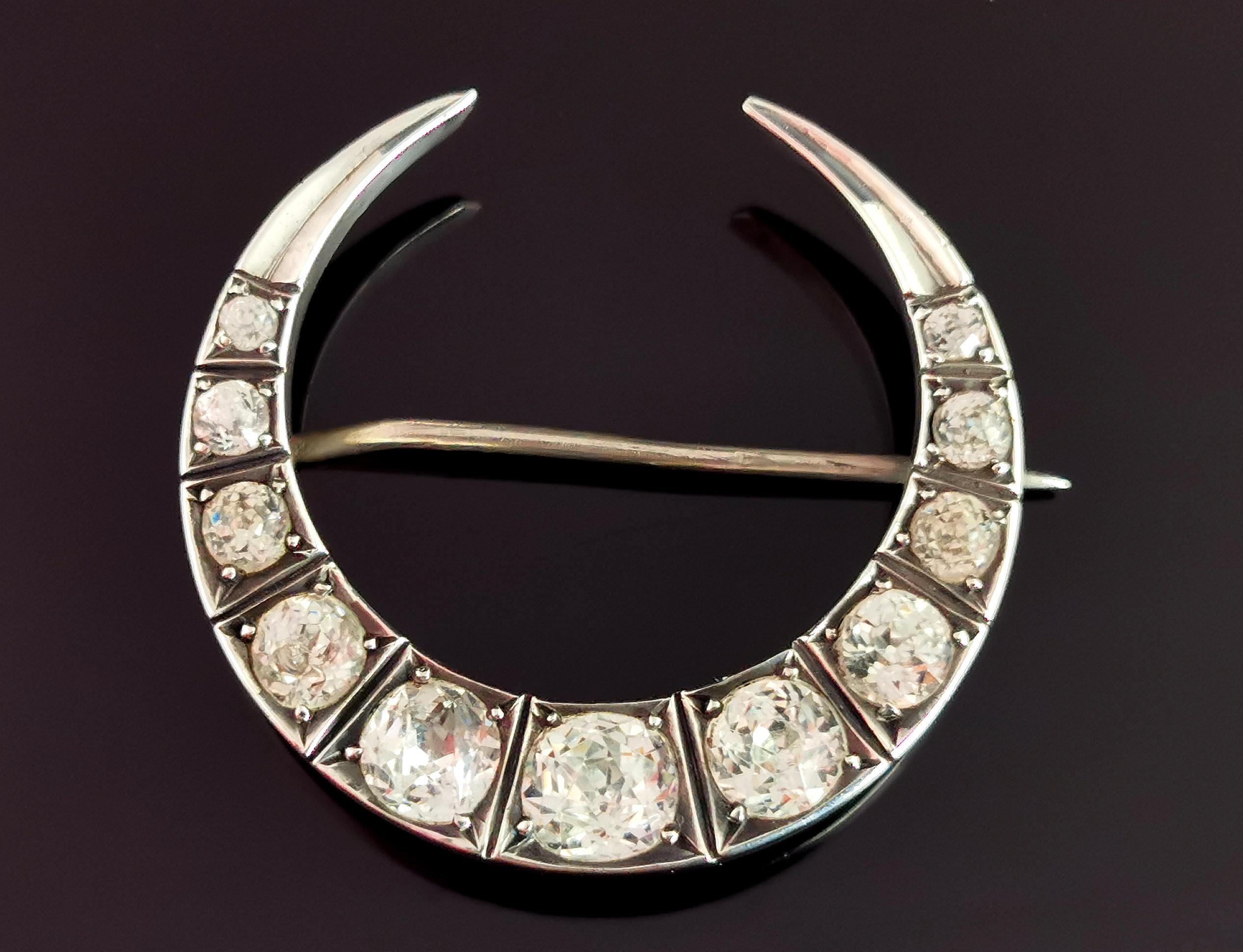 crescent moon silver hallmark