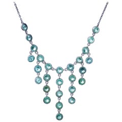 Antique Victorian Paste Lavaliere Silver, circa 1900 Necklace