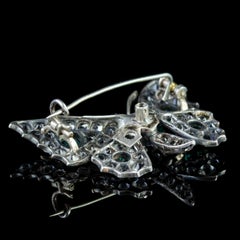 Antique Victorian Paste Stone Butterfly Silver circa 1880 Brooch