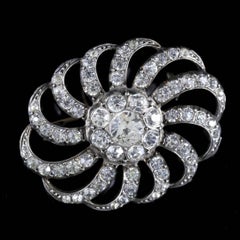 Antique Victorian Paste Stone Silver Brooch, circa 1900