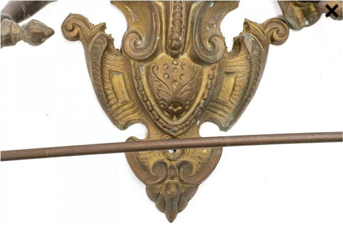 Gilt Antique Victorian Patinated Brass Towel Holder