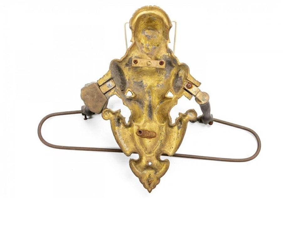 Antique Victorian Patinated Brass Towel Holder 3