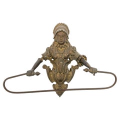 Antique Victorian Patinated Brass Towel Holder