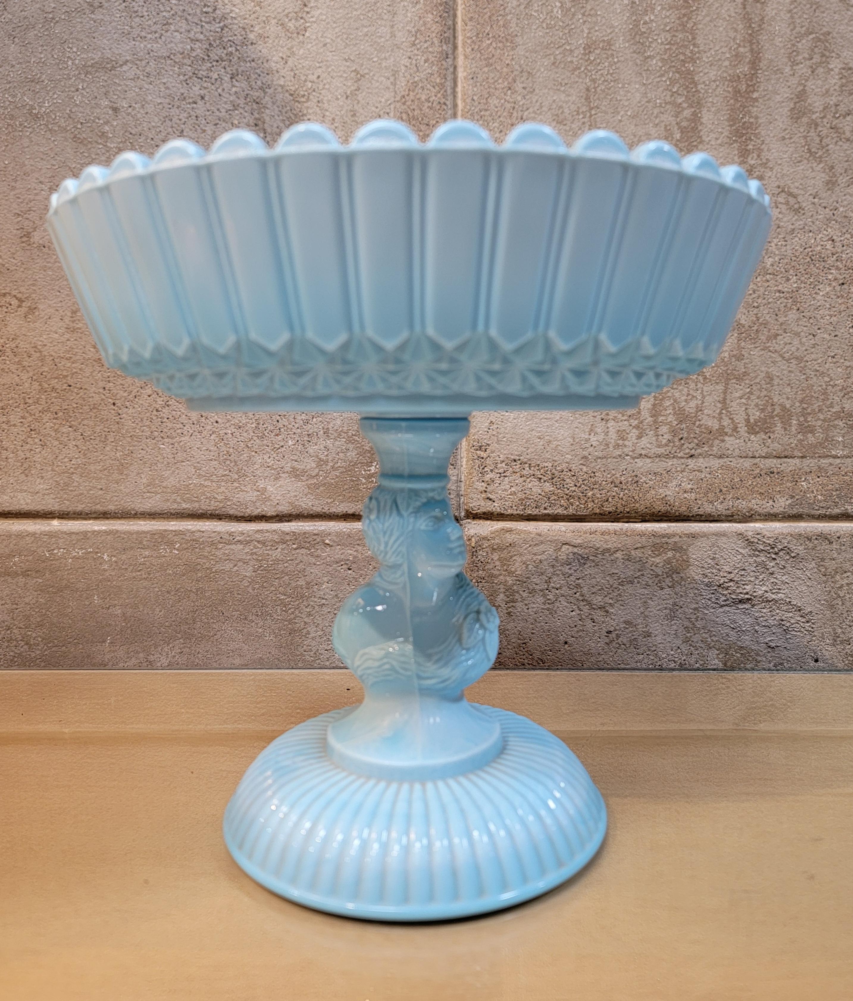 Antique pattern glass figurative compote by Challinor Taylor Glass, circa. 1890. 