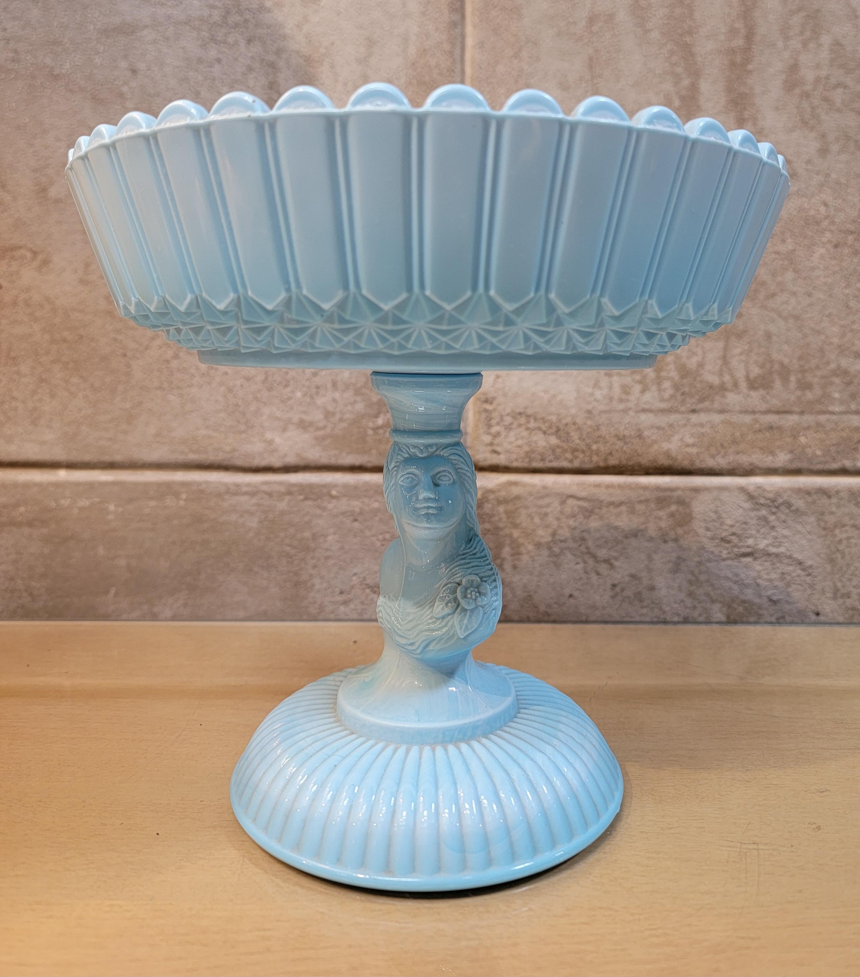 American Antique Victorian Pattern Glass Figurative Compote Jenny Lind For Sale