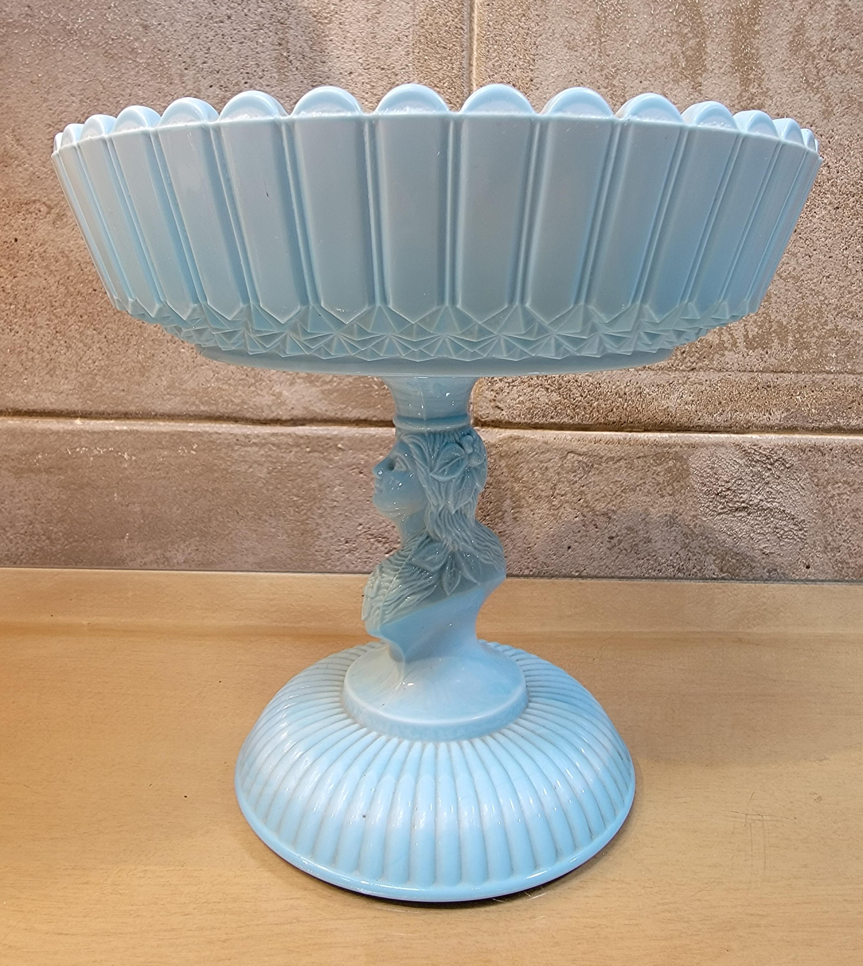 Antique Victorian Pattern Glass Figurative Compote Jenny Lind In Good Condition For Sale In Fulton, CA