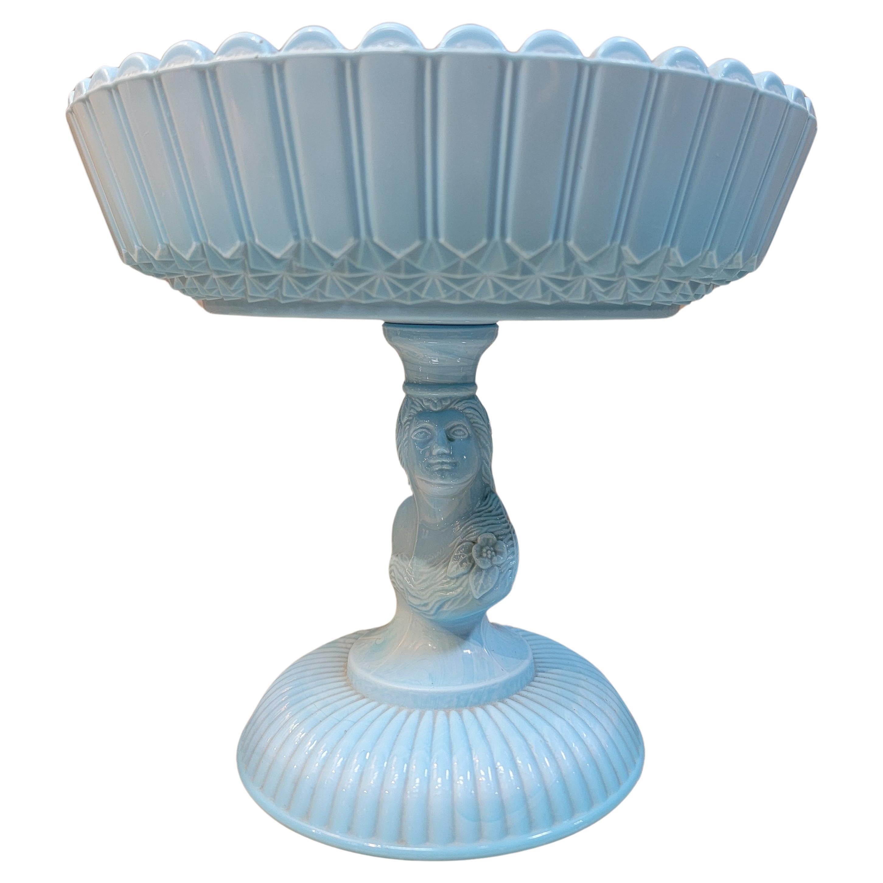 Antique Victorian Pattern Glass Figurative Compote Jenny Lind For Sale