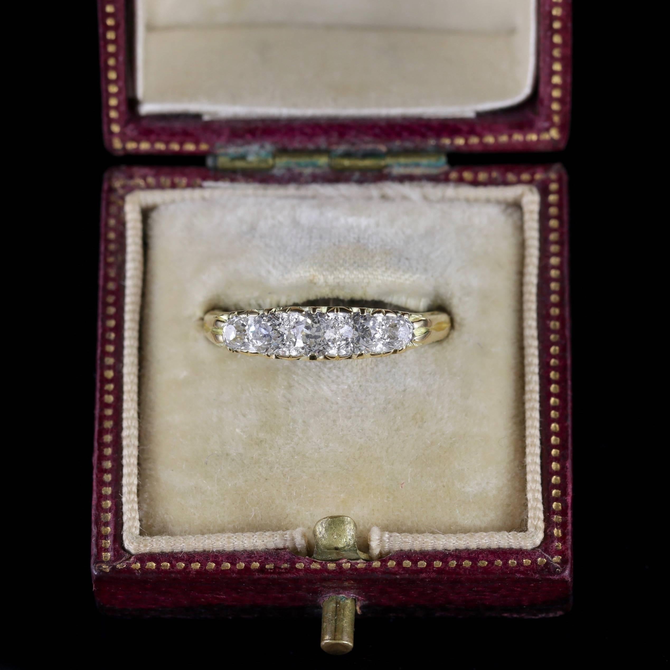 Antique Victorian Pave Set Diamond Ring Five-Stone 18 Carat, circa 1880 2