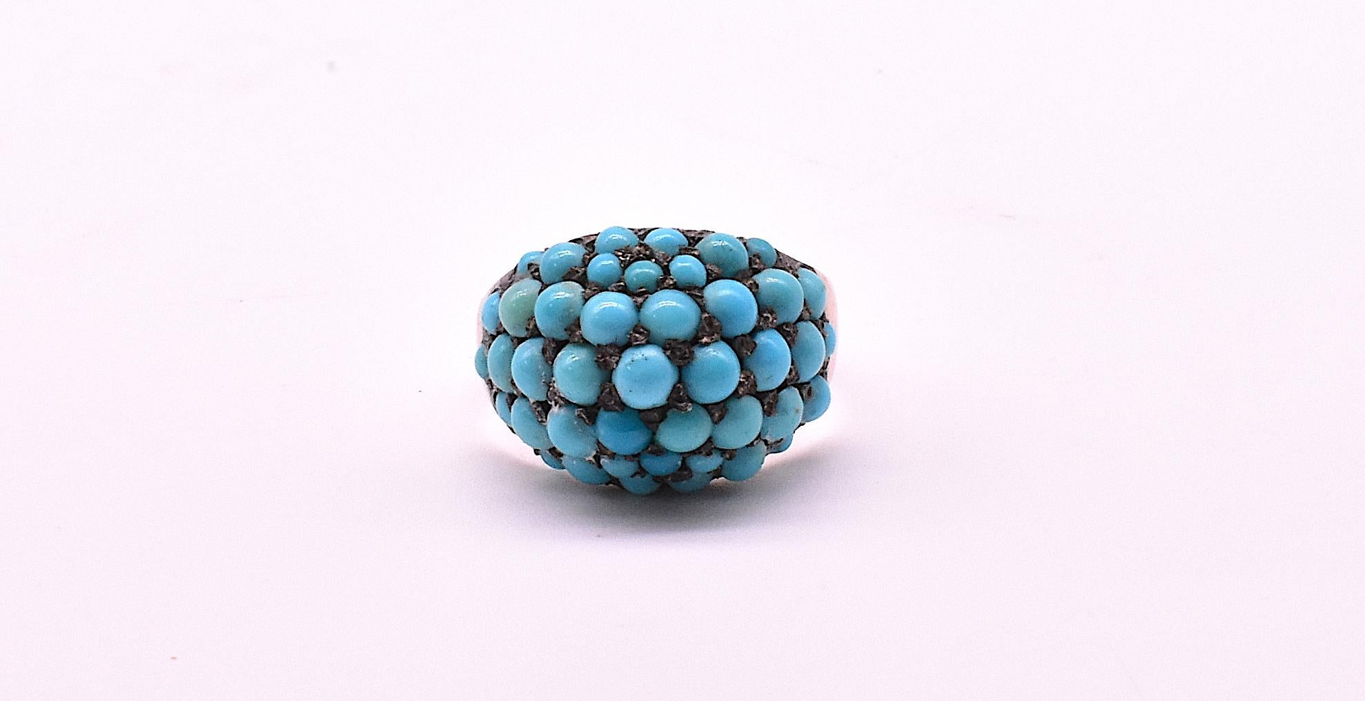 turquoise pave ring