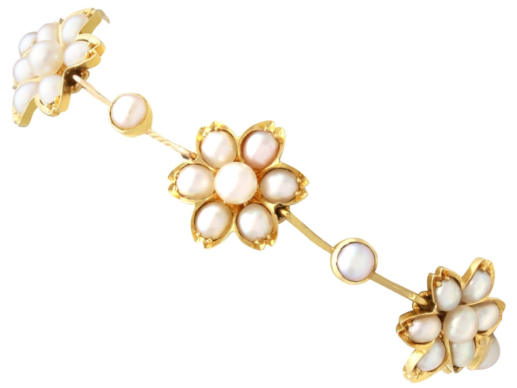 Ensemble collier et bracelet victorien ancien en perles et or jaune 18 carats en vente 5