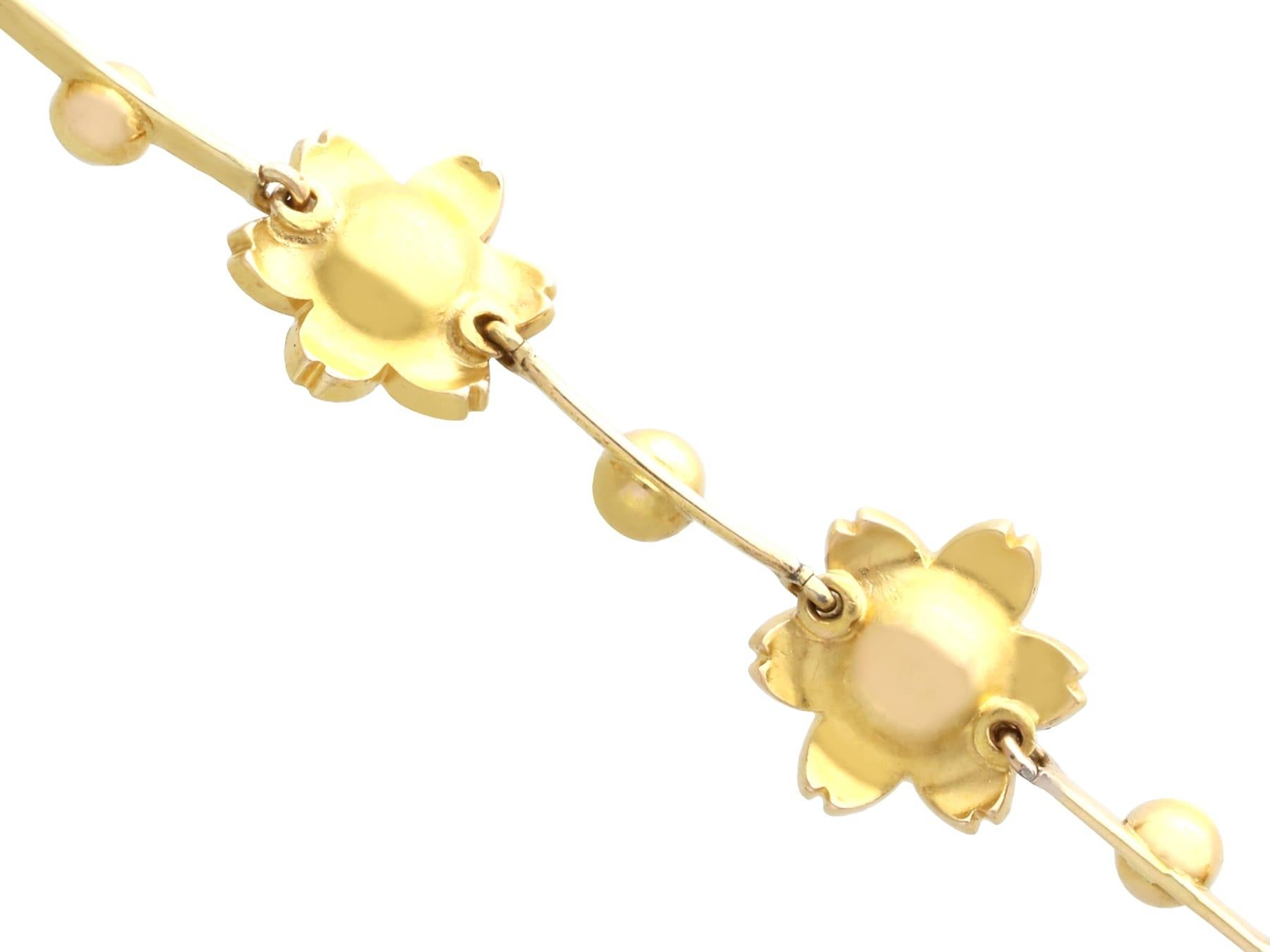 Ensemble collier et bracelet victorien ancien en perles et or jaune 18 carats en vente 8