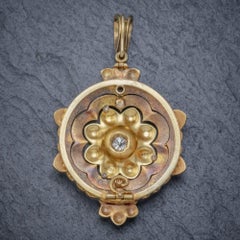 Antique Victorian Pearl Diamond Flower Pendant 18 Carat Gold, circa 1900