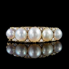 Antique Victorian Pearl Diamond Ring 18ct Gold Circa 1870
