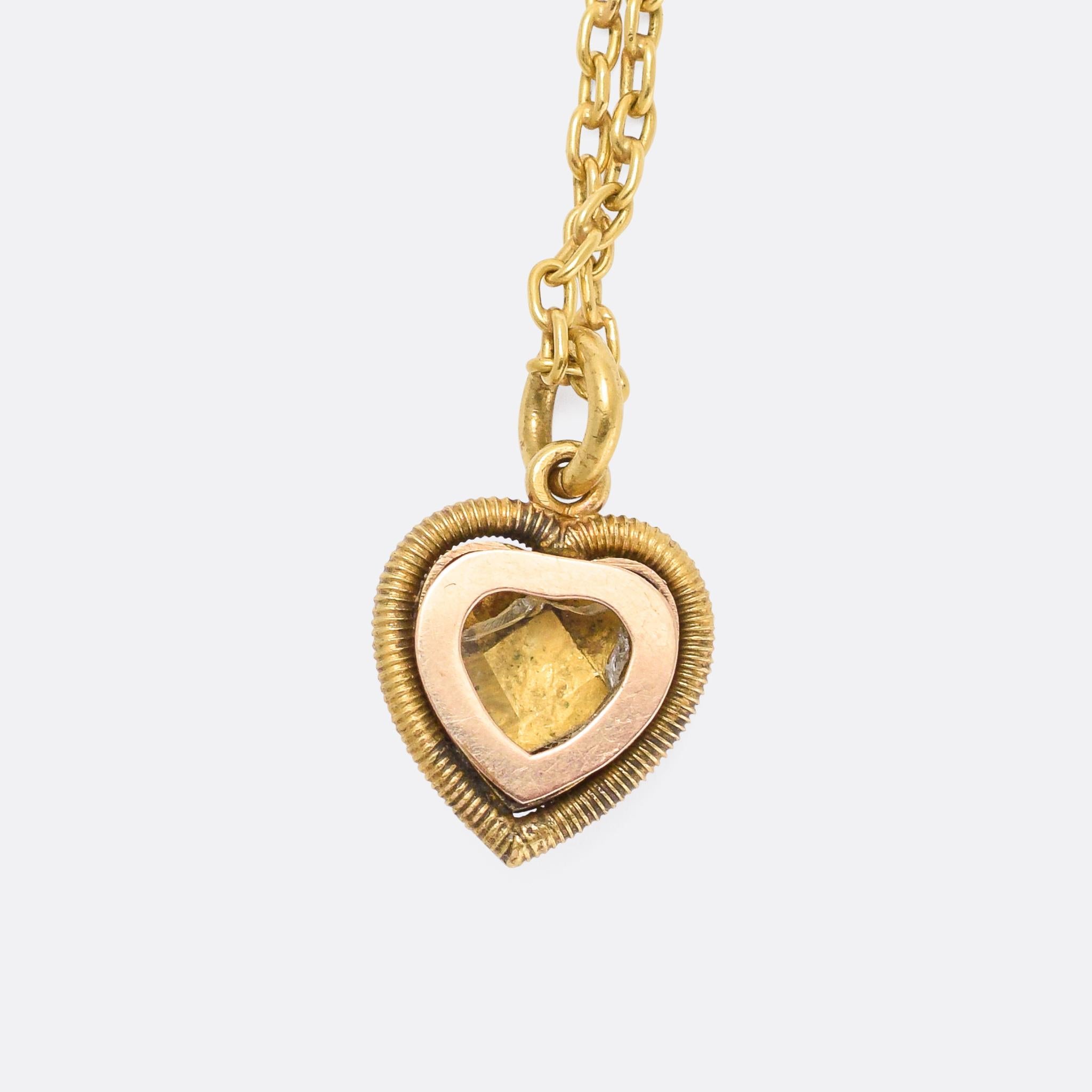 enamel heart locket necklace