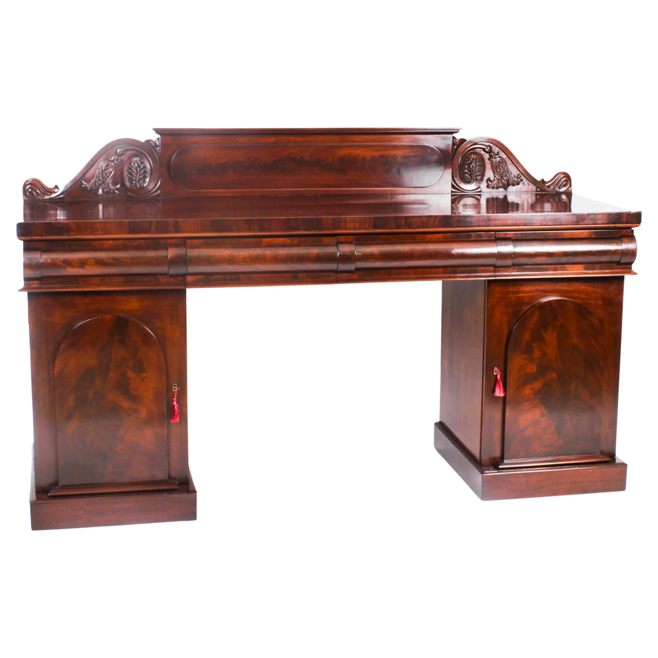 Antique Victorian Pedestal Sideboard, 19th Century For Sale