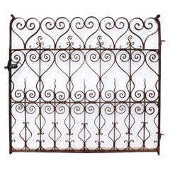 Used Victorian Pedestrian Wrought Iron Gate with Scrolling Hearts