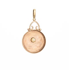 Antique Victorian Pendant Enamel Scarab Beetle 14k Yellow Gold Vintage Jewelry