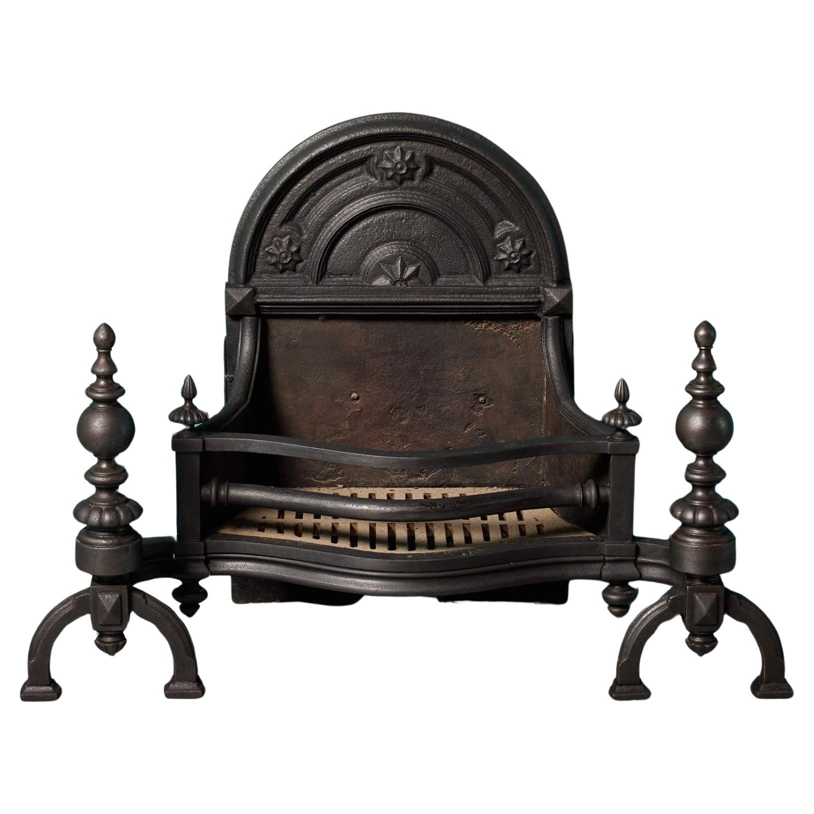 Antique Victorian Period Cast Iron Fire Grate For Sale