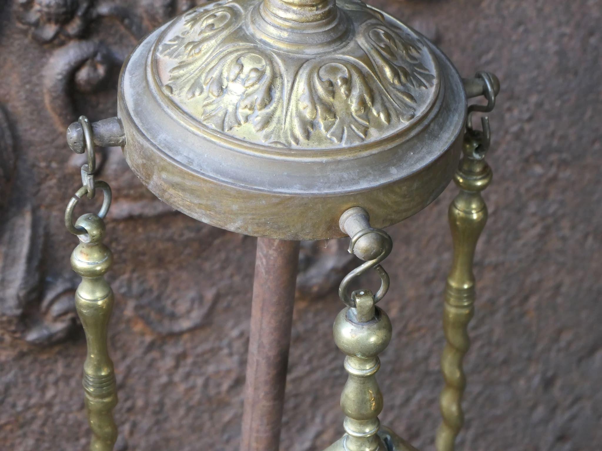 XIXe siècle Set d'outils de cheminée d'époque victorienne antique, outils de feu en vente
