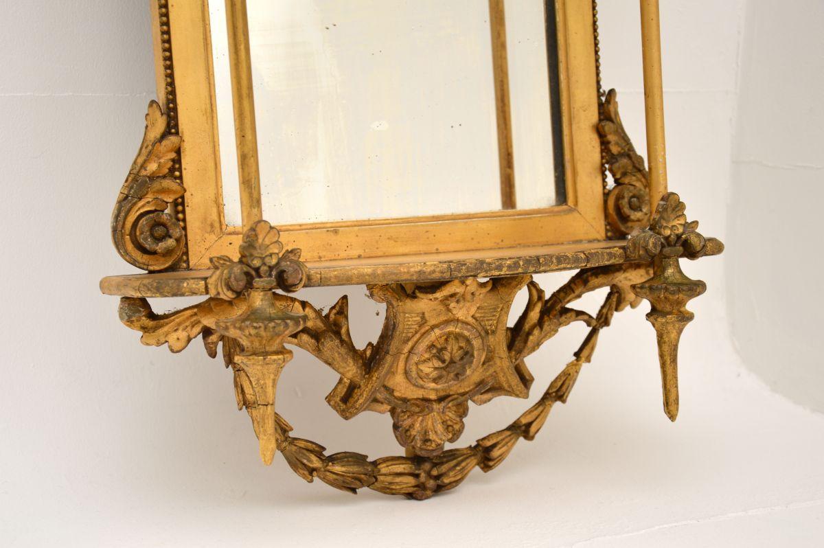 Mid-19th Century Antique Victorian Period Gilt Wood Mirror For Sale
