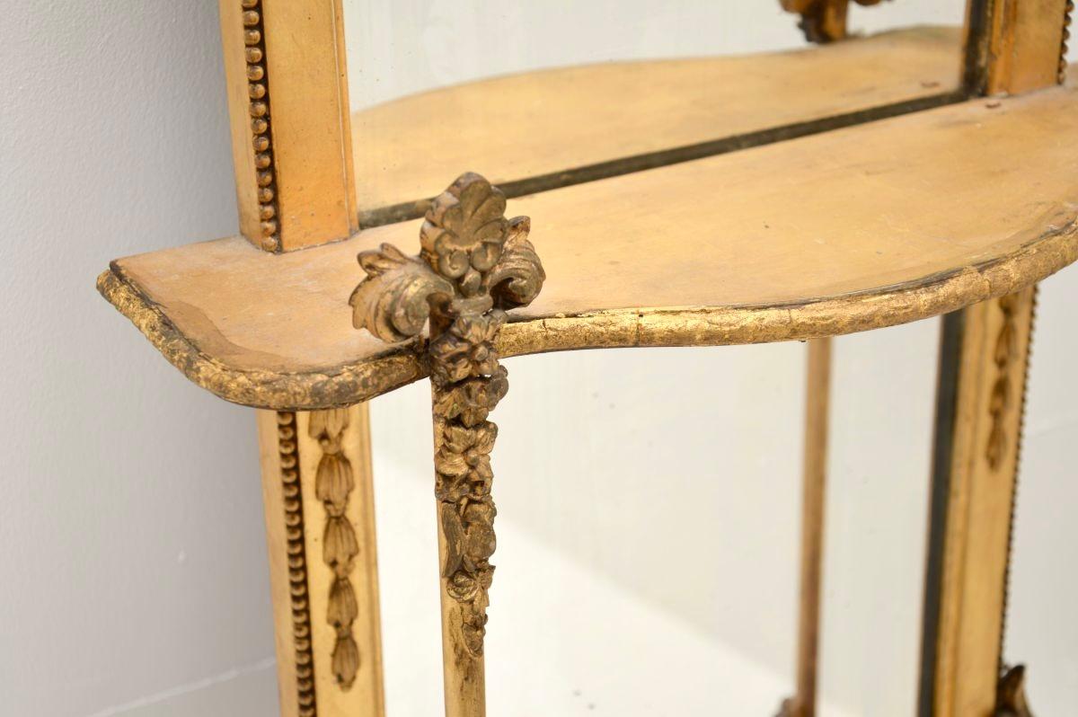 Specchio Antique Mirror in legno dorato di epoca vittoriana in vendita
