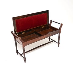 Antique Victorian Piano Duet Stool