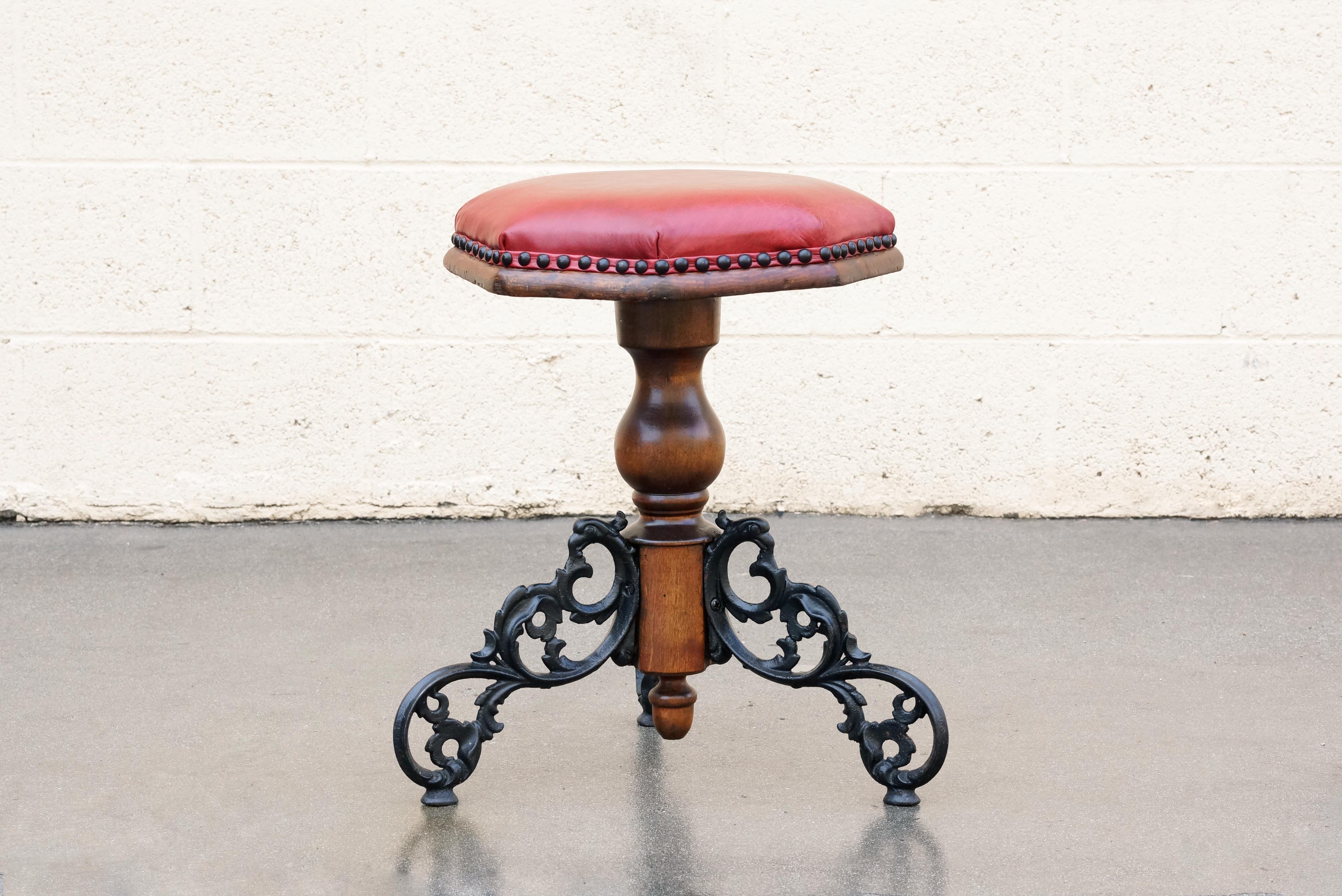antique cast iron stool