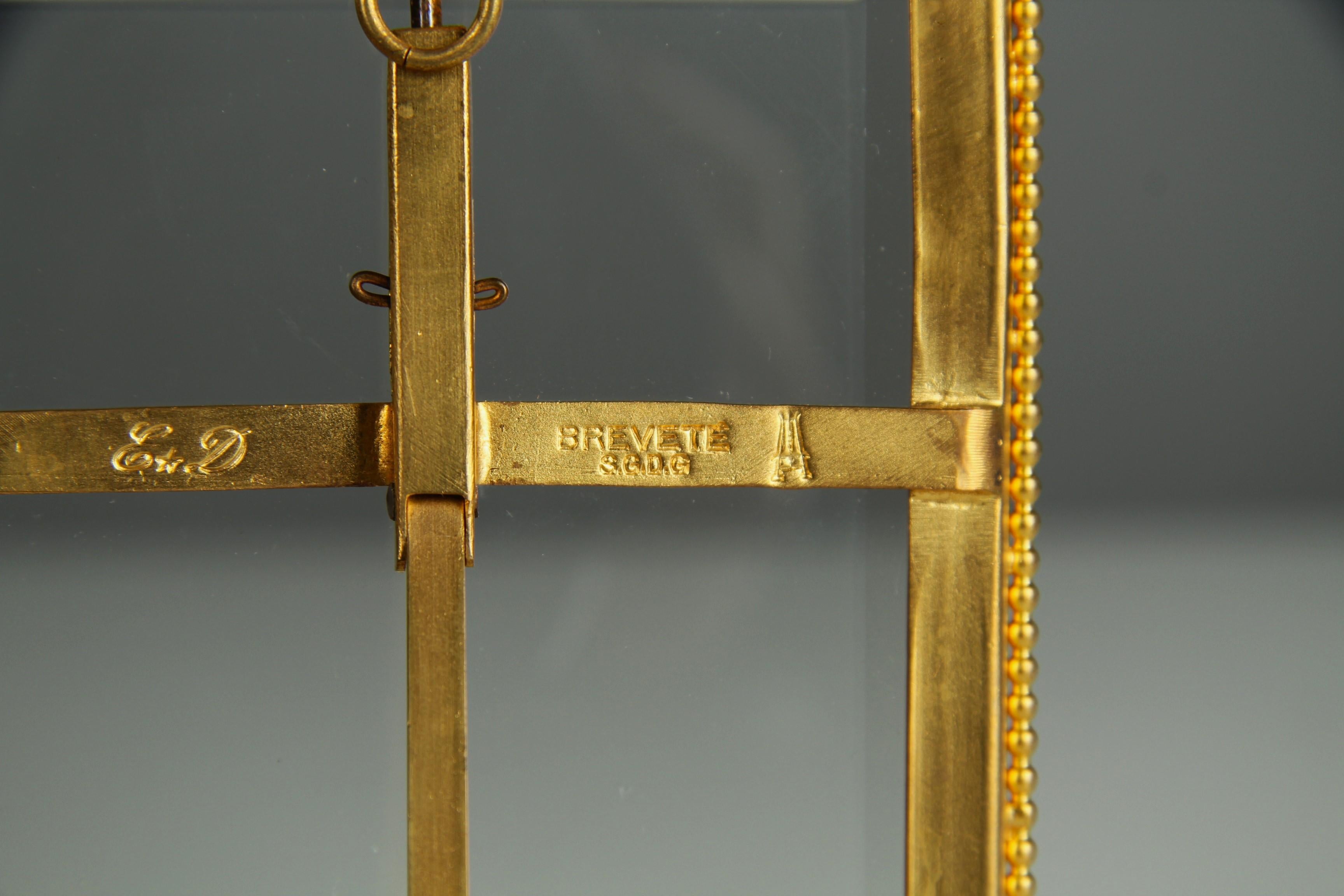 19th Century Antique Victorian Picture Frame, Breveté S.G.D.G., France, 1880s, 9 x 11 cm