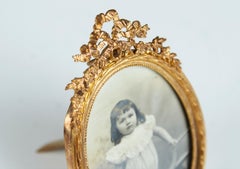 Antique Victorian Picture Frame, Bronze Dorée, France, 1880s, 5 x 6 cm