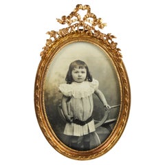 Antique Victorian Picture Frame, Bronze Dorée, France, 1880s, 5 x 6 cm