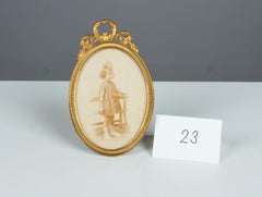 Antique Victorian Picture Frame, Bronze Dorée, France, 1880s, 8 x 11 cm