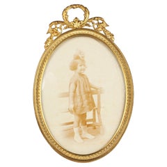 Antique Victorian Picture Frame, Bronze Dorée, France, 1880s, 8 x 11 cm