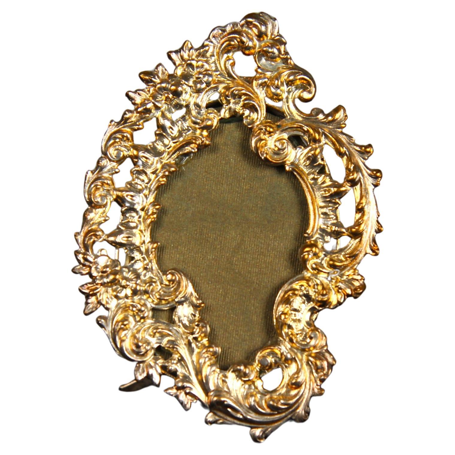 Marco antiguo victoriano, Francia, 1900, 3 x 5 cm