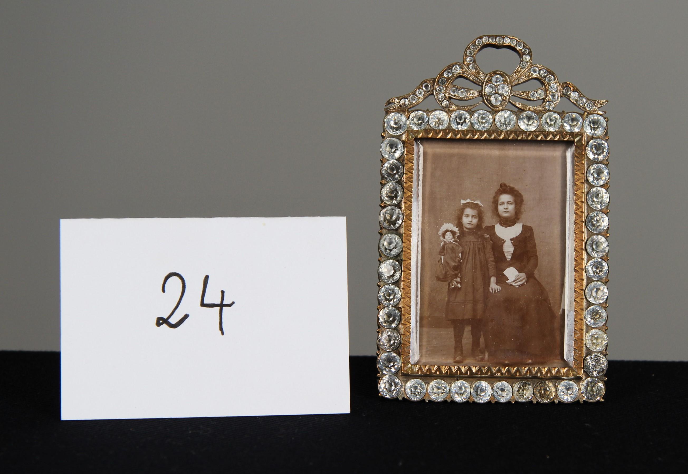 Antique Victorian Picture Frame, Gemstone Photo Frame, France, 1880s, 4 x 6 cm 4