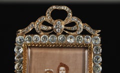 Antique Victorian Picture Frame, Gemstone Photo Frame, France, 1880s, 4 x 6 cm