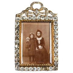 Antique Victorian Picture Frame, Gemstone Photo Frame, France, 1880s, 4 x 6 cm